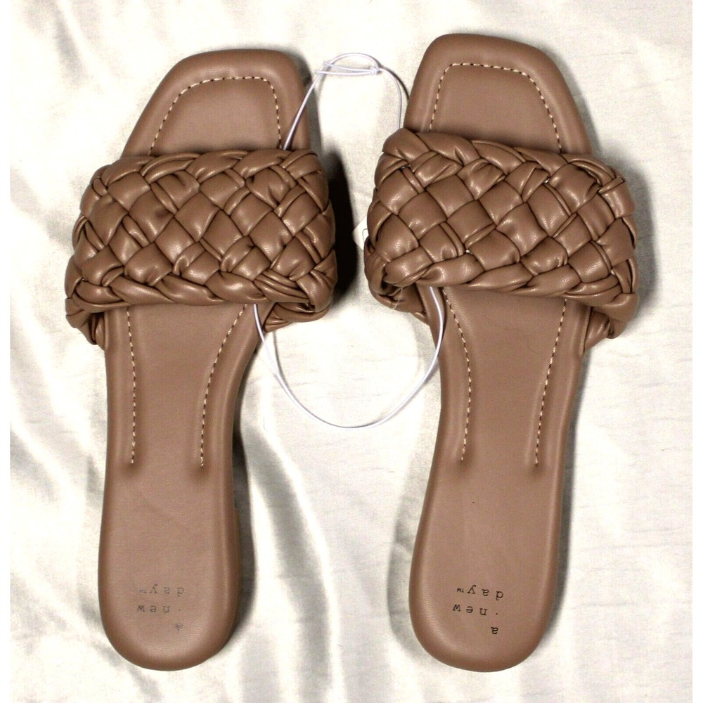 Women's Carissa Woven Slide Sandals - A New Day - Tan - Size 10 -  BRAND NEW